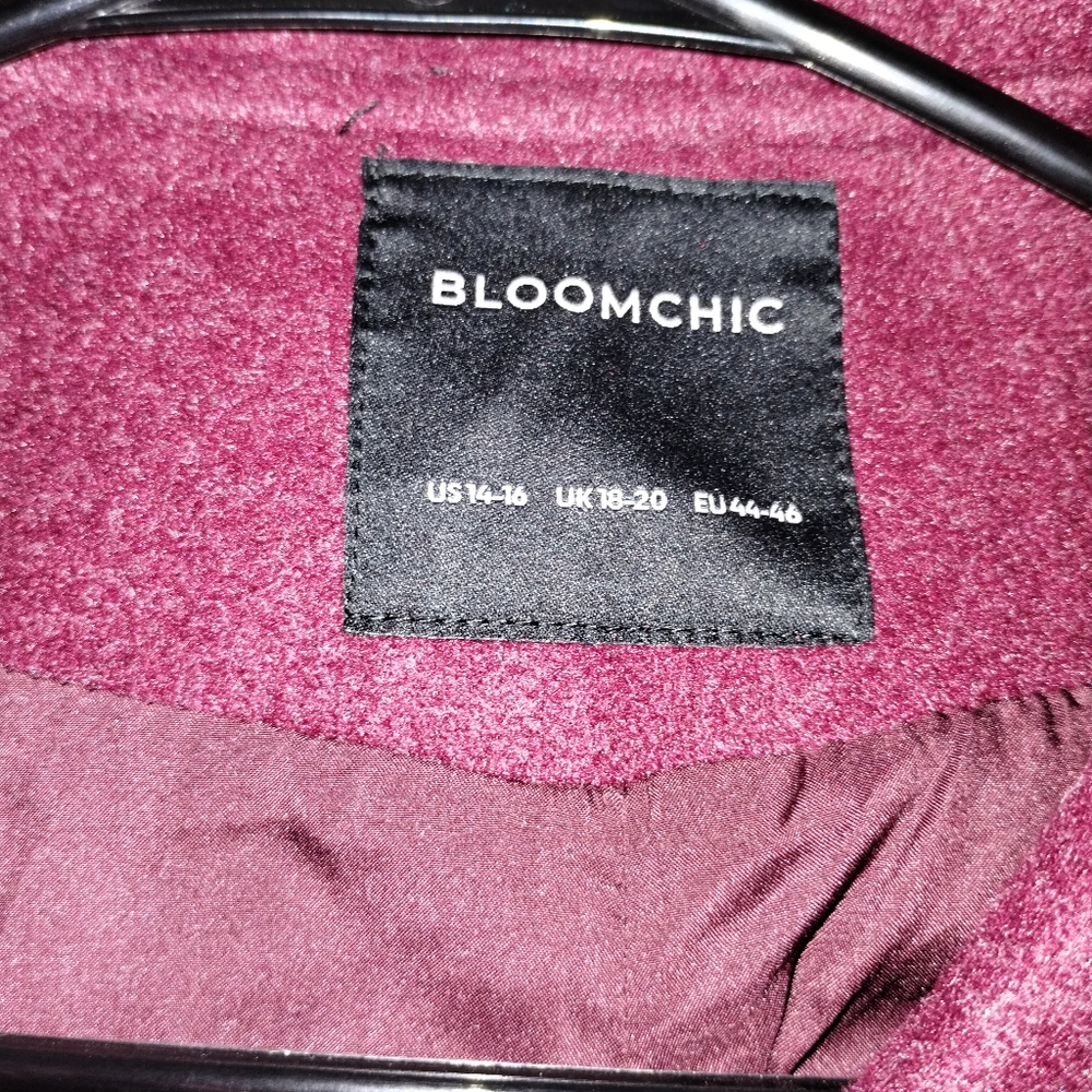 Bloomchic 14-16 size Burgundy Coat NWT - Picture 3 of 10